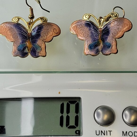 Enamel Butterfly Earrings - Picture 9 of 11